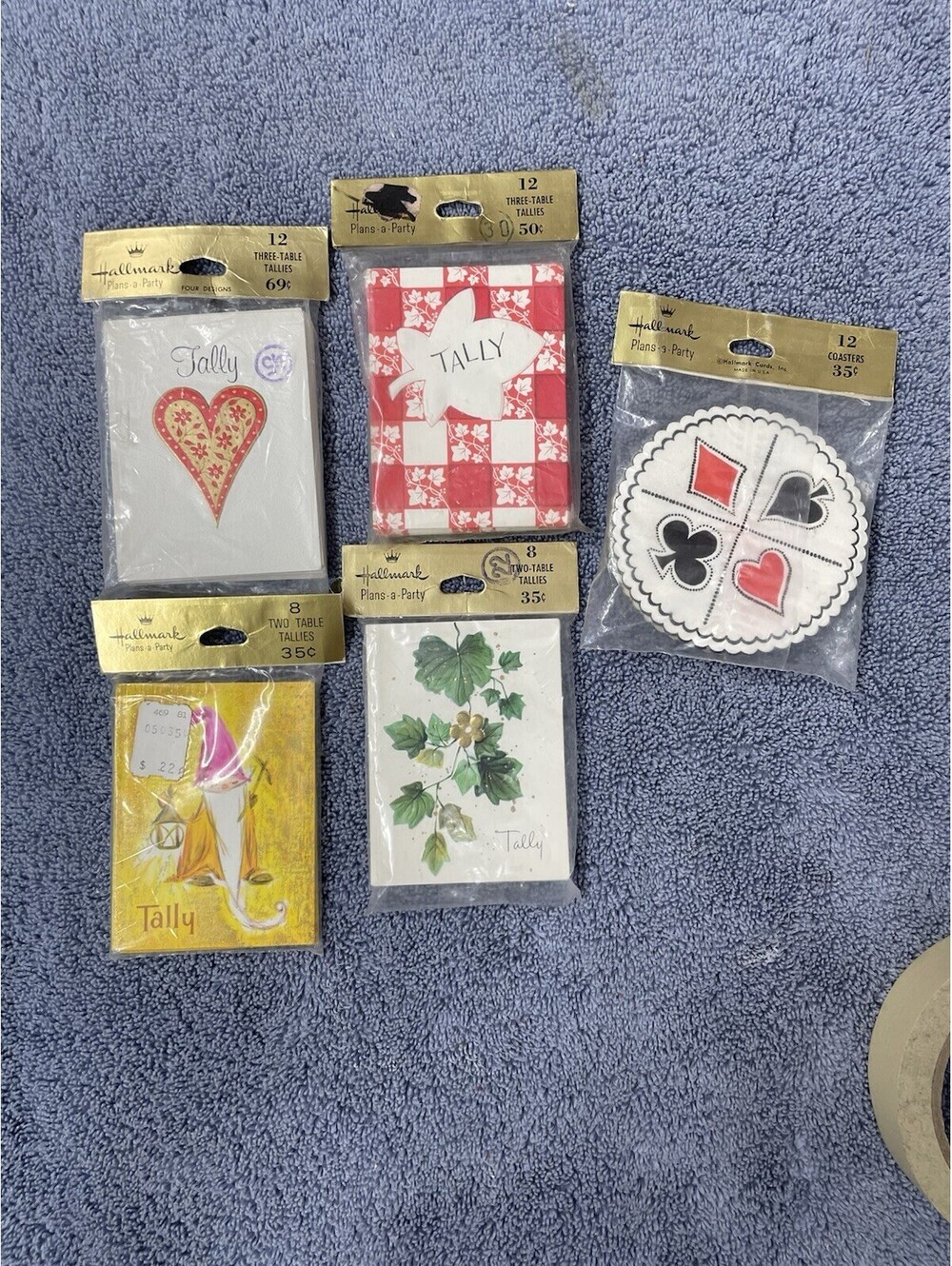 Vintage Table Tallies Ornate Bridge Hallmark & One Coaster Set